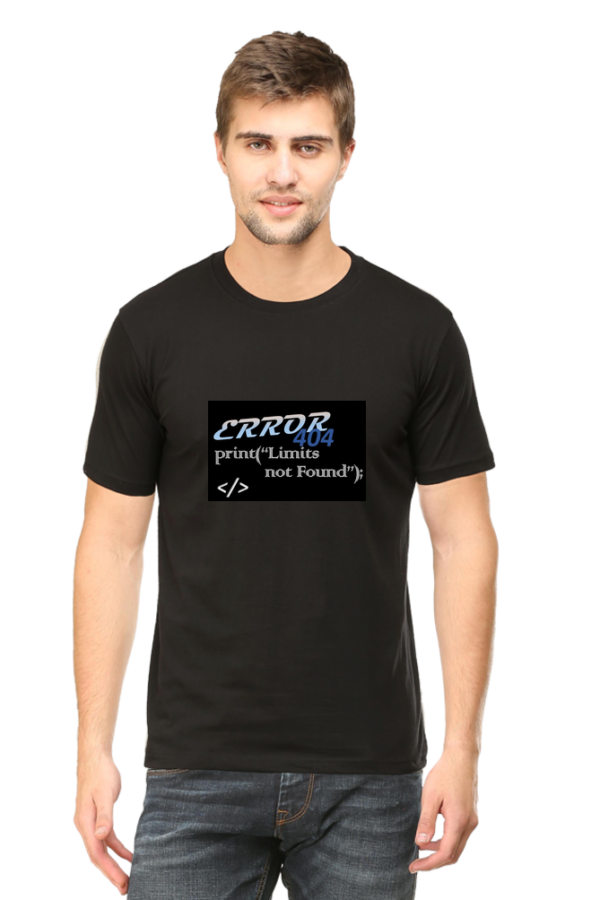 Round Neck Half Black T-Shirt